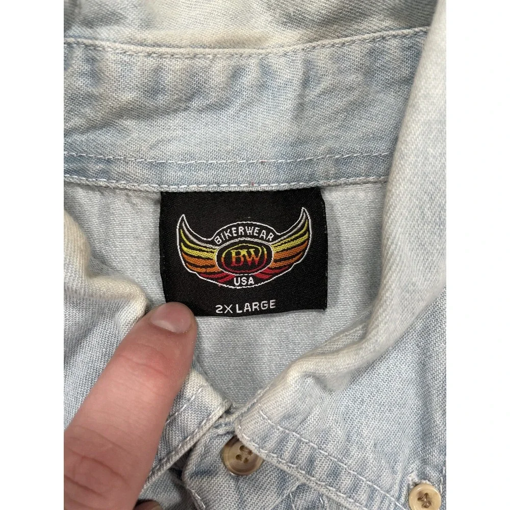 Bikerwear USA Vest Mens 2XL Blue Daytona Beach Bike Week 2013 Denim Sleeveless